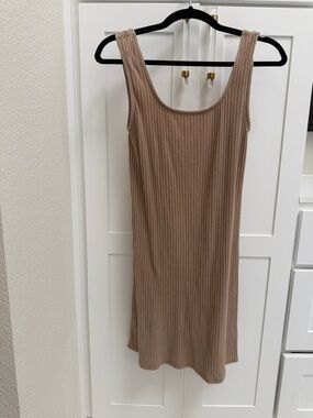 NYTT Ribbed Tank Dress in Light Brown